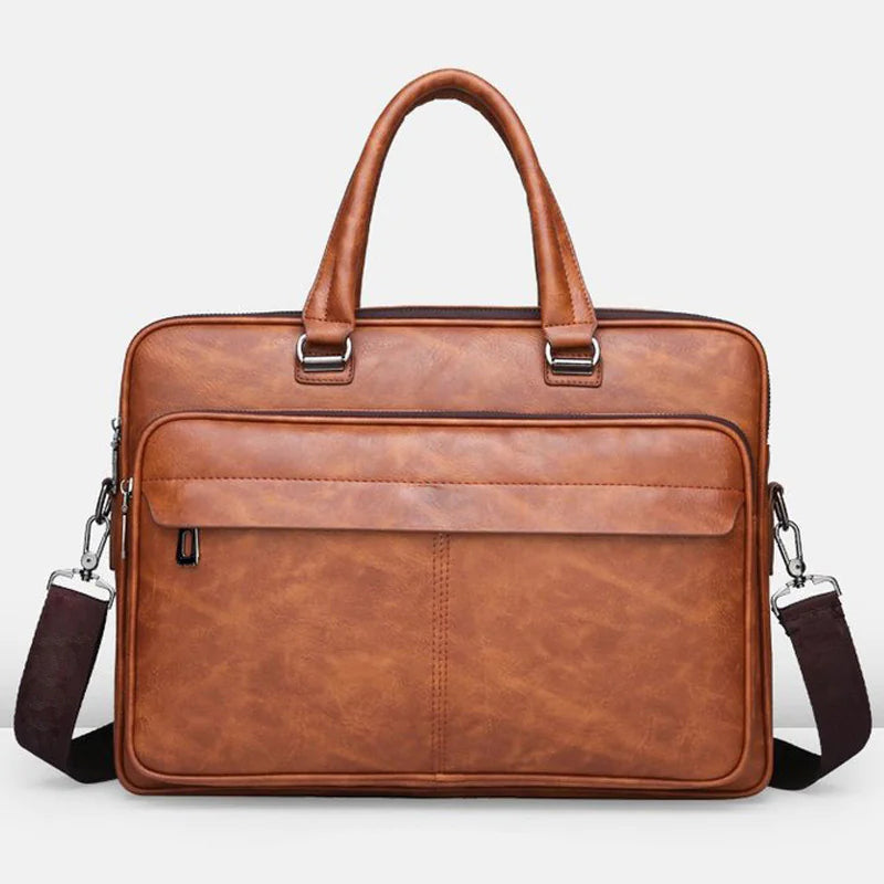 Sleek PU Leather Business Briefcase