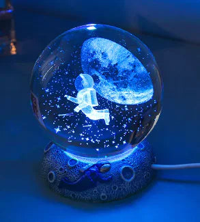 Marine Animals Crystal Ball 3D  with Resin Sphere Stand Base